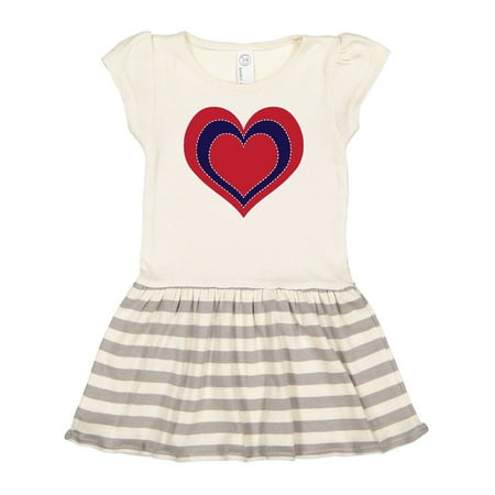 

Inktastic 4th of July Holiday USA Heart Gift Toddler Girl Dress