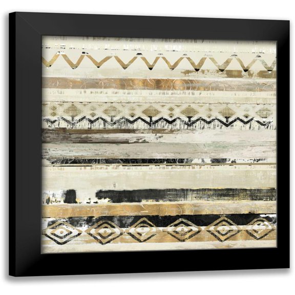 Reeves, Tom 12x12 Black Modern Framed Museum Art Print Titled - African Patchwork II