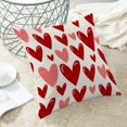 thumbnail image 4 of Valentine Pillow Covers 18x18 Set Of 2 Romantic Red Pink Love Heart Decorative Throw Pillow Covers Valentine''s Day Wedding Mother''s Day Anniversary Linen Cushion Cover Decoration For Couch Sofa, 4 of 6