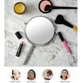 thumbnail image 5 of OVENTE 6" Desk Makeup Mirror with Stand, 1X & 7X Magnifier, Adjustable Double Sided Round Tabletop Mirror, Nickel Brushed MNLT60BR1X7X, 5 of 9
