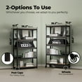 thumbnail image 5 of HOMEDANT House 5-Tier Metal Rolling Cart Shelf Rack Casters Heavy Duty Laminated Wheel Shelving Unit Adjustable Utility Storage Shelves Organizer Shelf Kitchen Garage 36.2" W x 16.5" D x 69.5" H, 5 of 18