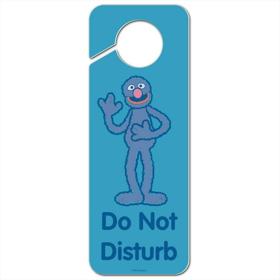 Sesame Street Grover Distressed Plastic Door Knob Hanger Sign