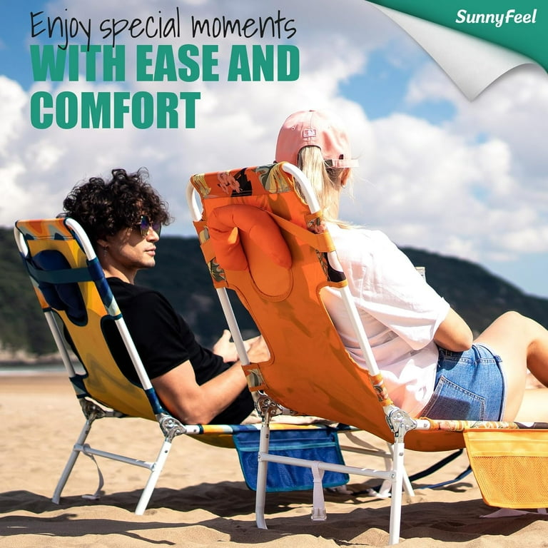 SunnyFeel Lounge Beach Chair for Adults with Face Hole Backpack Reclining Beach Chairs Lay Flat Sun Face Down Tanning Chair Portable Folding Camping Cot for Outside Pool Sunbathing Reading Walmart