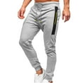 thumbnail image 2 of jsaierl Men's Jogging Pants Casual Elastic Waist Drawstring Zipper Pockets Sports Pants Slim Fit Running Long Pants, 2 of 3