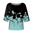 thumbnail image 4 of XFHLMJFF Tops Women Summer T-Shirts Casual Tank Tops Basic Loose Fit Boho Plus Size Floral Printed One Shoulder Blouse 2024 Trendy, 4 of 6