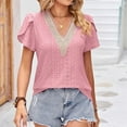 thumbnail image 2 of Birdeem Blouse Mode Femme Manches Courtes Col en V Ample Manches Bouffantes Imprimé, 2 of 5