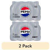 (2 pack) Diet Pepsi Cola Soda Pop, 16 fl oz, 12 Pack Bottles