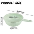 thumbnail image 3 of 12.6 Inch Plastic Strainer Colander with Long Handle, Round Kitchen Strainer Basket, Hollow Drain Basket, Washing Vegetables Rice Washing Sieve, Round Perforated Drainage Basket,Green, 3 of 4