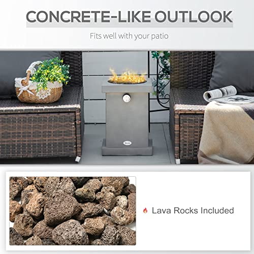 Outsunny Portable Outdoor Propane Fire Pit, Small Tabletop Fireplace