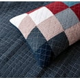 thumbnail image 5 of Chezmoi Collection 3-Piece Cotton Patchwork Quilt Set, Solid Polka Dot Striped Lightweight Reversible Bedspread Set, Queen Size, 5 of 7