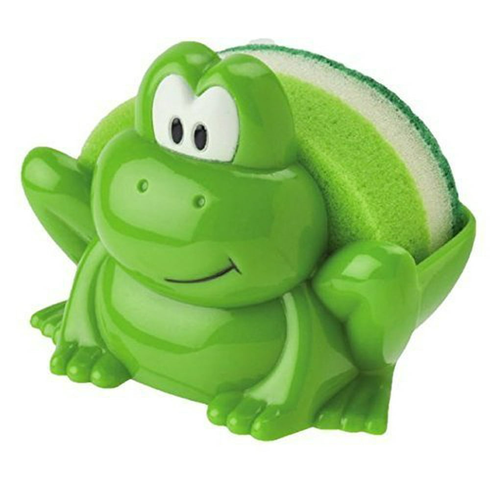 Joie Ribbit Frog Kitchen Dish Scouring Pad & Holder