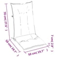 thumbnail image 2 of vidaXL Garden Highback Chair Cushions 6 pcs Anthracite 47.2"x19.7"x2.8" Fabric, 2 of 8