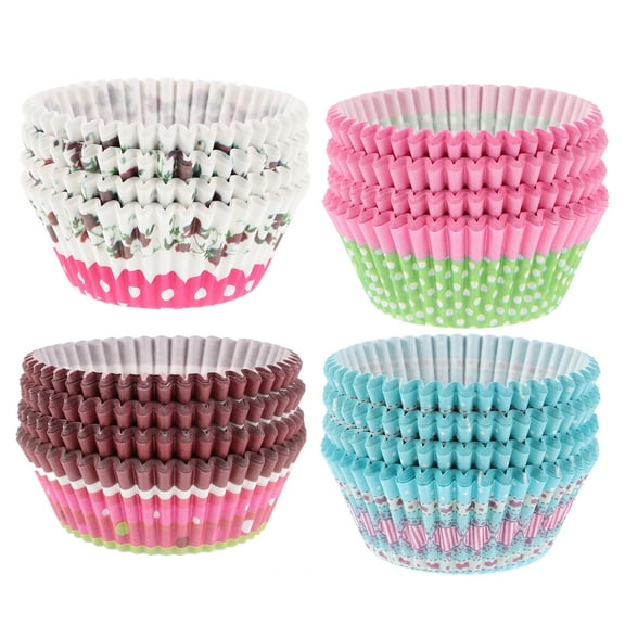 CRILSTYLEO Paper Cupcake Liners for Wedding and Holiday Baking Assorted Color Large Capacity 400pcs