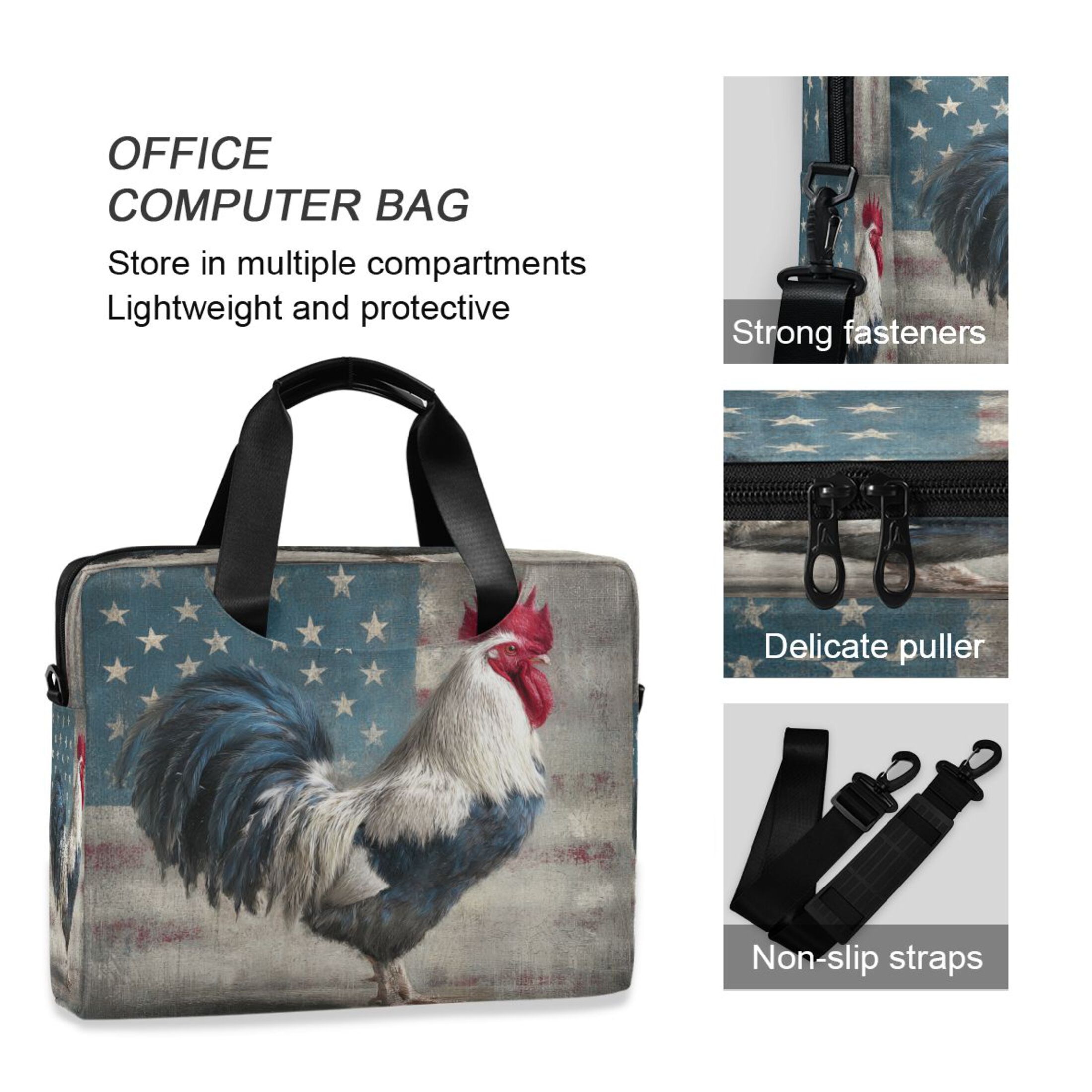 Laptop Bag Laptop Briefcase 15.7 x 3 x 11.8 Inches Laptop Bag Briefcases Laptop Storage Travel Laptop Bag Work Laptop Bag Fierce Rooster