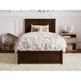 thumbnail image 2 of Felicity Twin Wood Platform Bed with Panel Footboard and Twin Trundle in Walnut, 2 of 10