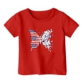 thumbnail image 4 of Razzly Child Girls Patriotic Short Sleeve Tshirt 4th of July Independence Day Flag Print Tee Comfortable Casual Summer Top for Toddler Kids(Red,3-4 Years), 4 of 4