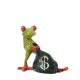 thumbnail image 1 of Adorno de escritorio con forma de rana divertida Decoración de resina para el escritorio del hogar Escultura única de rana tirando de una bolsa Figura adorable Idea, 1 of 7