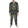 thumbnail image 3 of Naloa Dot Mandala Men’s Pajamas Set - Long Sleeve Button Down Sleep Shirt and Pajama Bottoms Sleepwear Set-XX-Large, 3 of 7