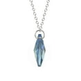 thumbnail image 4 of Austrian Crystal 16mm Teardrop Sterling Silver Necklace – 16 Inch -Sapphire AB, 4 of 5