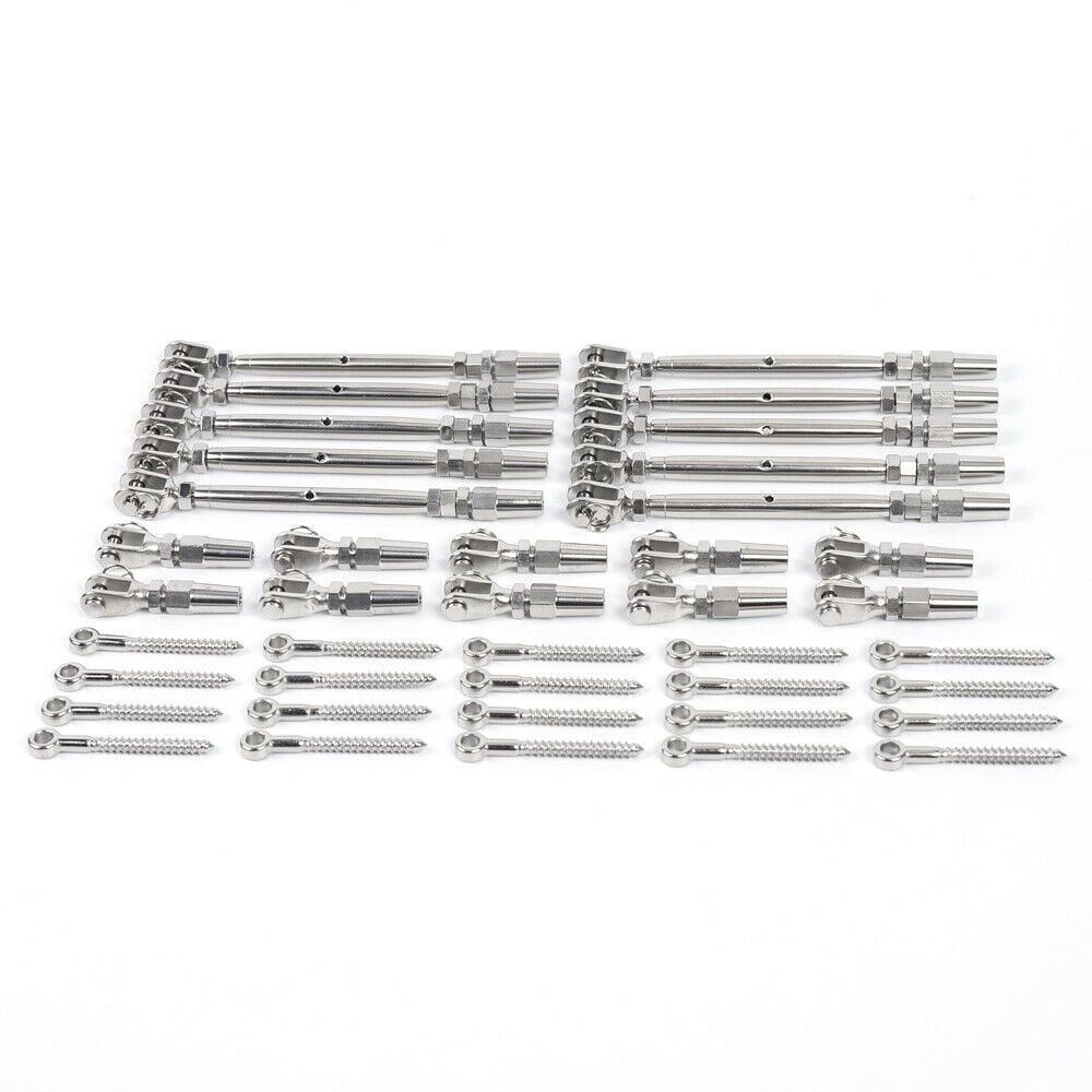 1/8 Cable Railing 316 Stainless Steel Wood Kit 15 Sets 