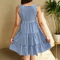 thumbnail image 5 of Fnooota Womens Summer Dresses 2025, Loose Fit Stripe Vacation Sleeveless Mini Dress Blue Size S-2XL, 5 of 6