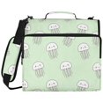 thumbnail image 2 of Zipper Binder with Shoulder Strap 2 inch 3 Ring Waterproof File Folder Organizer Bag 500 Sheet Cute White Jellyfish, 2 of 8