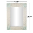 thumbnail image 4 of DecMode 48" x 36" Cream Handmade Mosaic Wall Mirror with Blue Corners, 4 of 15