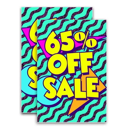 65 Percent Off Sale (24" X 36") Vinyl Decal Only (Pack of 2) |Sign|Sticker|Poster