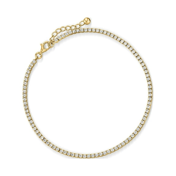 Ross-Simons 2.70 ct. t.w. CZ Tennis Anklet in 18kt Gold Over Sterling, Women's, Adult