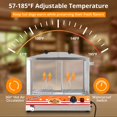 thumbnail image 3 of Yeshouse vaporera eléctrica para perritos calientes de 2 niveles, 28,5 cuartos, acero inoxidable con puertas de vidrio y separador, ideal para calentar perritos y pan, uso comercial, 3 of 8