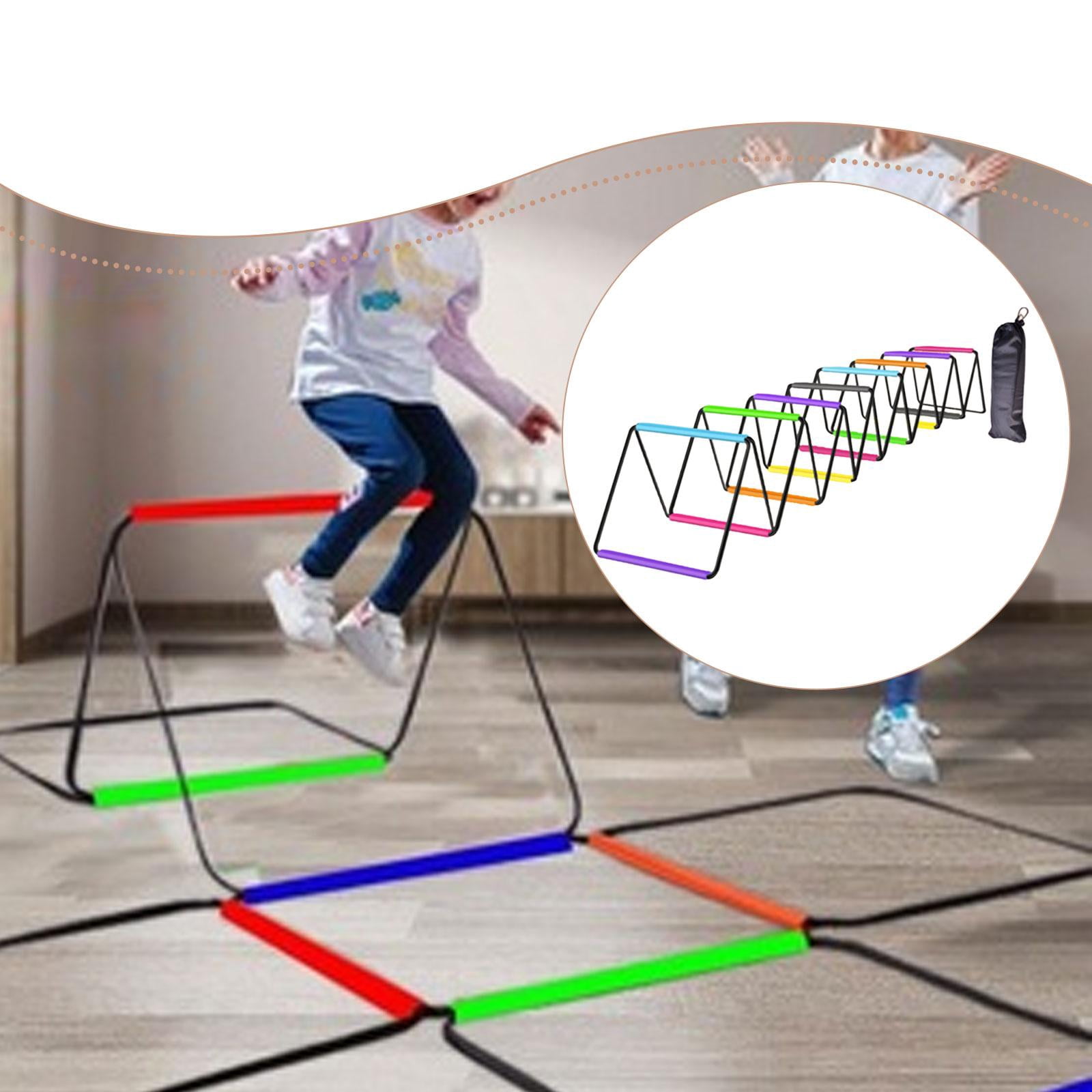 funtasica Agility Ladder Soccer Agility Training Equipment Foldable Workout Speed Ladder Football Footwork Ladder Braided Strap Material Suitable for Team Sport 640cmx40cm
