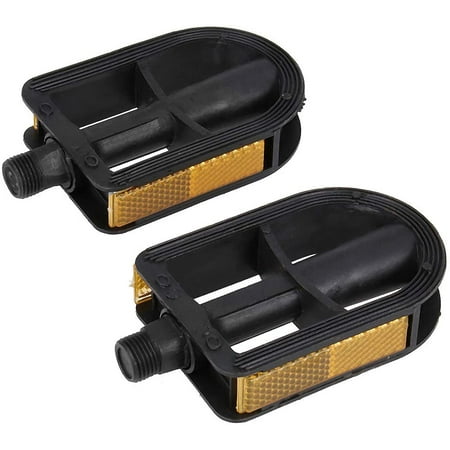 Kid's Bike Pedals - 1/2-Inch Spindle Resin Pedals With Reflectors For 12'' & 14'' Children's Bicycles