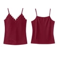 thumbnail image 4 of Gamivast V Neck Camisole for Women Summer Sleeveless Tank Tops Eyelet Lace Trim Spaghetti Strap Shirts Casual Flowy Basic Cami Blouses for Daily Vacation Wear Hot Pink XXL, 4 of 7
