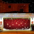 thumbnail image 4 of 13X6 ft Snowflake Christmas Garage Door Decoration Background Sparkle Red Theme Xmas Glittering Stars Christmas Balls Warm Festive Patterns Backdrop New Year Eve Family Party Decor Banner Cover, 4 of 5