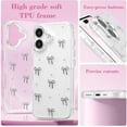 thumbnail image 4 of HETICA Bling Glitter 3D Bow Clear Soft Sparkly Protective TPU Case for iPhone 16 Plus 6.7" (2024), 4 of 7
