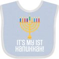 thumbnail image 3 of Inktastic 1st Hanukkah Menorah Childs Boys or Girls Baby Bib, 3 of 4