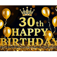 thumbnail image 4 of Gorgeous Golden 30th Birthday Banner with Crown and Balloons Backdrop Decor for Birthday Party Photography Props Party Supplies Decorations, 4 of 8