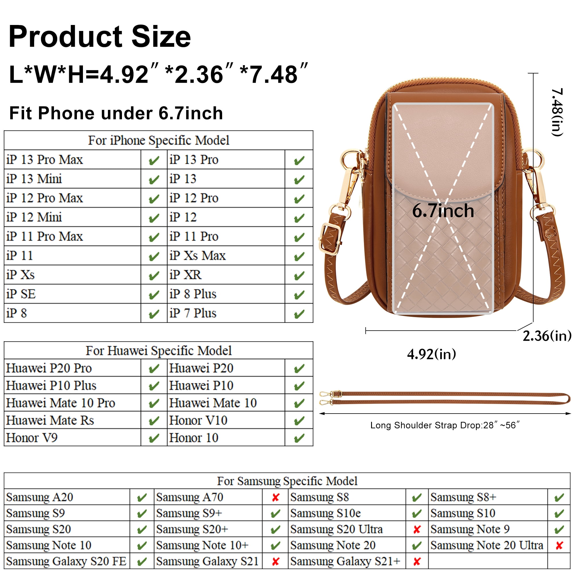Badiya Small Crossbody Phone Bags for Women with Card Slots, Women Phone Purse Wallet Phone Bag