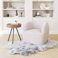 thumbnail image 3 of Zuo Govan Fuzzy Boucle Sherpa Fabric Upholstered Swivel Chair in Ivory, 3 of 5