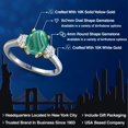 thumbnail image 2 of Gem Stone King 10K Two Tone Gold Green Malachite and White Moissanite Engagement Ring for Women | 2.96 Cttw | Oval 9X7MM | Gemstone Birthstone | Size 5, 2 of 7