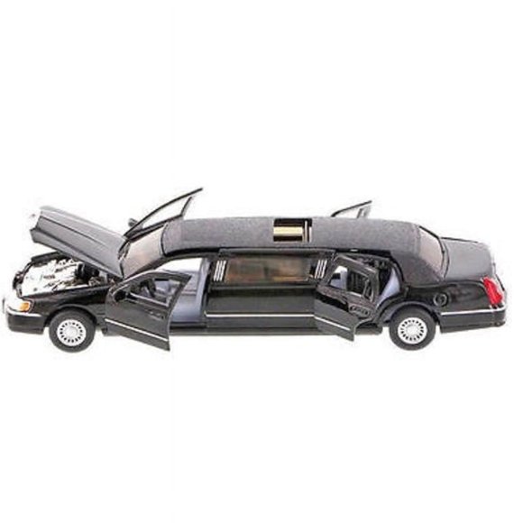 03-PBTL02 - LINCOLN TOWN CAR LIMO 7IN PULLBACK KT7001 ASSORTED COLORS