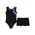 thumbnail image 3 of Yartina Girls' Ballet Gymnastics Leotard Figure Ice Skating Outfit Sparkly Bodysuit with Shorts Dance Navy Blue&Hot Pink 10, 3 of 7