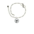 thumbnail image 2 of Delight Jewelry Silvertone Large Script Letter - F - 3/4'' Disc - Silver-tone Paw Infinity Link Chain Bracelet, 6"+2" Extender, 2 of 3