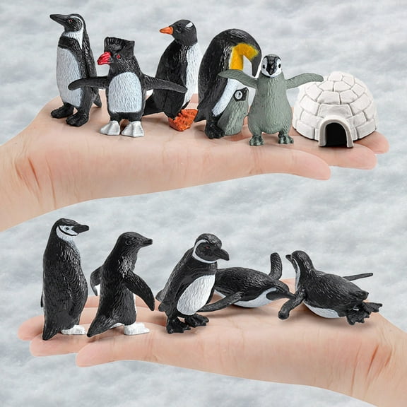 Cheers US 11Pcs/ Set Penguin Action Figurine, Plastic Ocean Animal Penguin Model for Kids Children, Perfect for School Project and Class (Penguin)