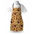 thumbnail image 4 of Tea Party Apron, Breakfast Time Items Teacup Forks Spoons Chain Together Victorian Style Print, Unisex Kitchen Bib with Adjustable Neck for Cooking Gardening, Adult Size, Brown Redwood, by Ambesonne, 4 of 4