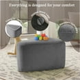 thumbnail image 2 of DREAMSIDEA Ottoman Footrest for Couch, 26"x20" Small Footstool Ottoman Pouf for Living Room Chairs Dark Grey, 2 of 5
