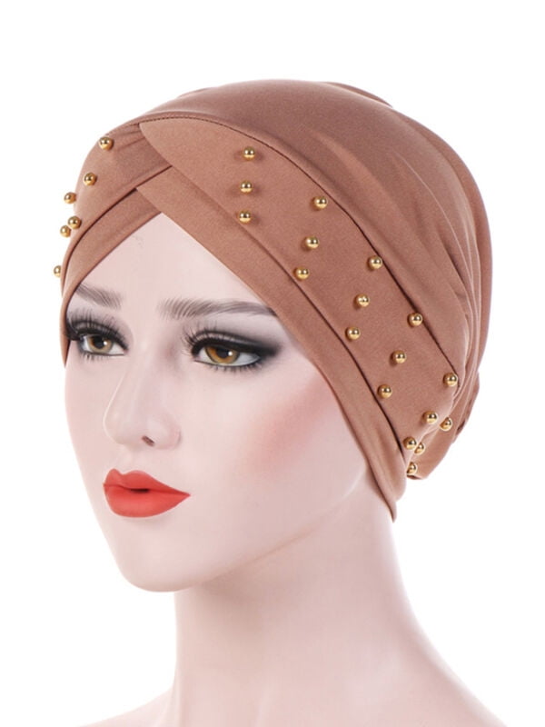 Women Indian  Turban Hat Head Wrap Stretchable Chemo Pleated Hijab Cap Fashion 