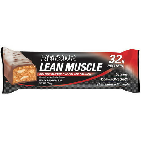 (Price/Case)Detour 10100911 Detour Lean Muscle Whey Protein Peanut Butter Chocolate Crunch 90G