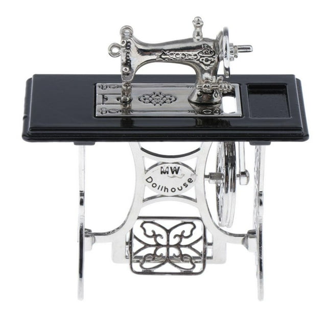 Miniatura de coser muebles juguetes Zulema Máquina de coser en miniatura