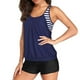 thumbnail image 3 of ¡Rebajas! Trajes de baño tankini Prolriy para mujer, trajes de baño tankini de dos piezas con espalda en T y shorts tipo bóxer, trajes de baño deportivos para mujer, talla XXL, azul oscuro., 3 of 8